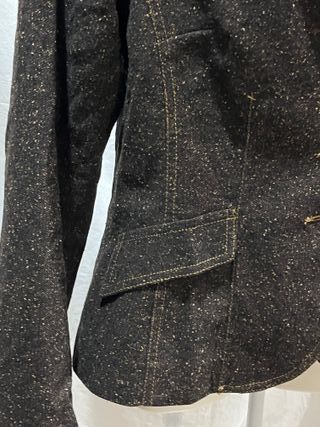 Giacca donna nera con dettagli oro