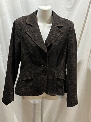 Giacca donna nera con dettagli oro