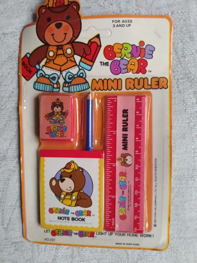 Blister Bernie Bear Años 80 Mini Regla