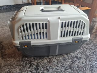 Transportín perro/gato con cojín azul