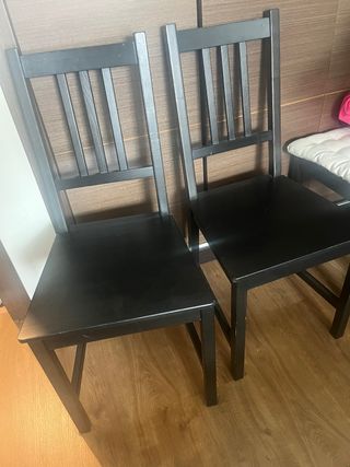 Juego 2 Sillas Ikea Madera Oscura