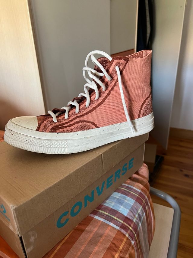 Converse Zapatillas Altas Tejidas Rosa/Marrón