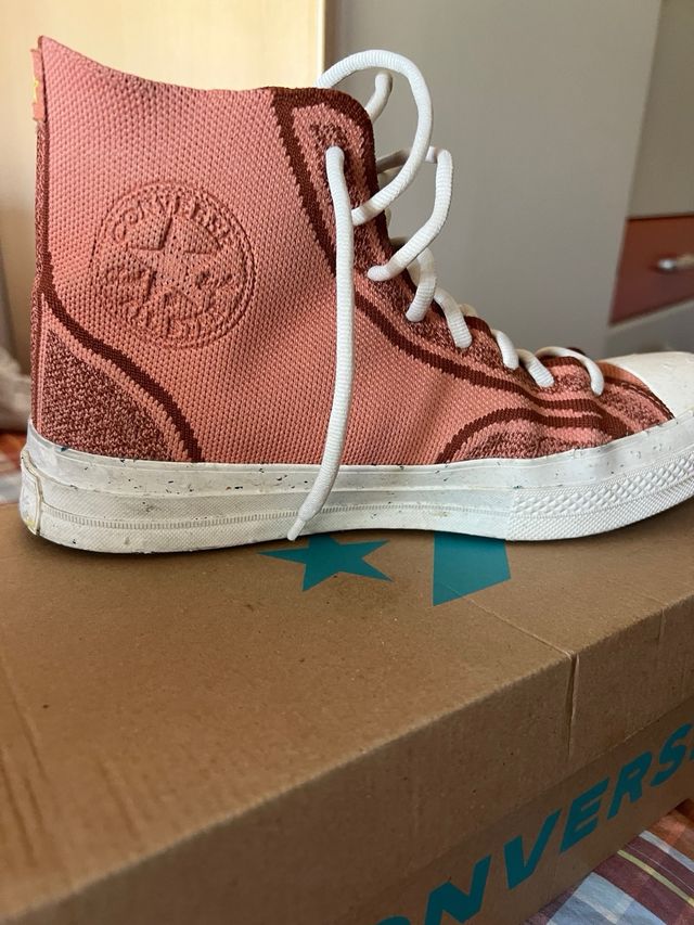 Converse Zapatillas Altas Tejidas Rosa/Marrón