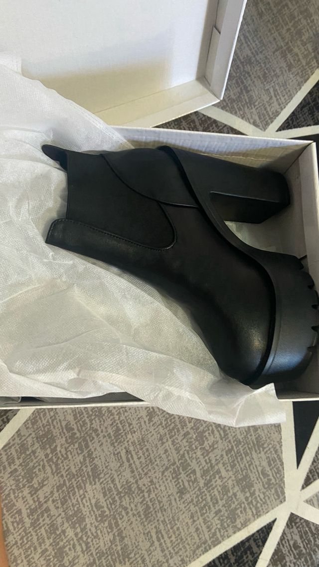 Botines negros plataforma tacón alto talla 37