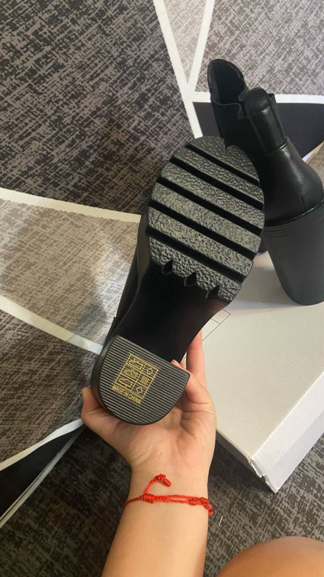 Botines negros plataforma tacón alto talla 37