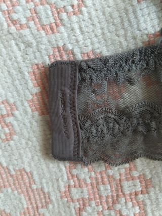 Sujetador Push Up Encaje Gris