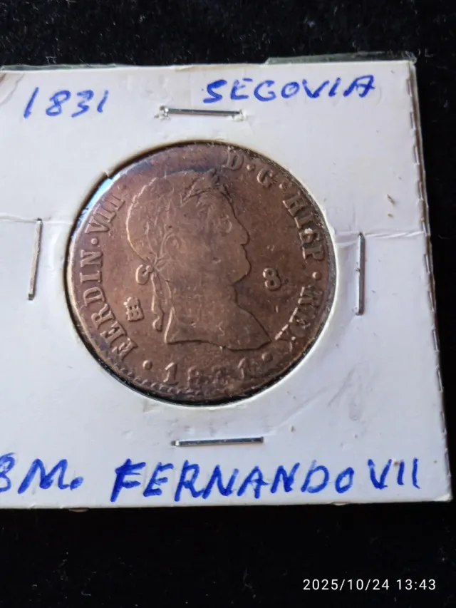 Fernando VII 8 maravedís 1831 Segovia