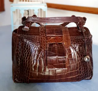 Bolso Furla Piel Cocodrilo Marrón