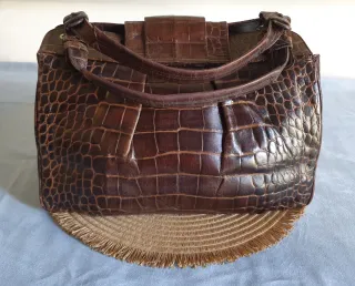 Bolso Furla Piel Cocodrilo Marrón