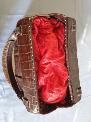 Bolso Furla Piel Cocodrilo Marrón