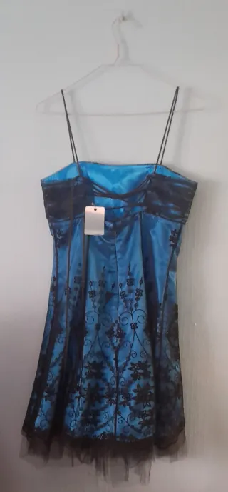VESTIDO FIESTA EASY WEAR AZUL&NEGRO 36
