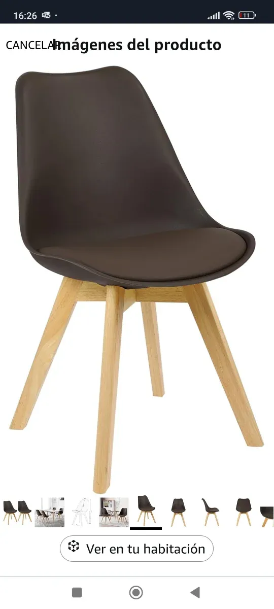 ✅Silla Comedor Nordica cocina Marrón nueva