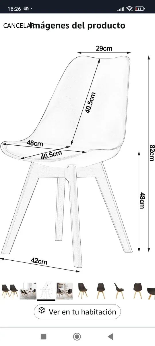 ✅Silla Comedor Nordica cocina Marrón nueva