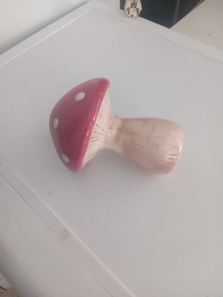 Figura Hongo Decorativo Cerámica