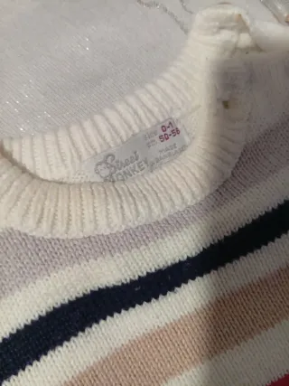 Jersey bebé rayas azul, blanco, rojo
