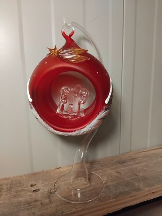 Palla di Natale in Vetro Rosso