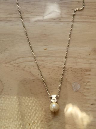 Collar Tous Oso Perla Dorado y Plateado