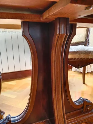 Mesa Comedor Redonda Abatible Vintage Madera