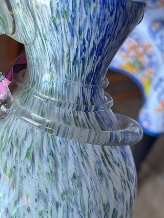 Vaso Brocca Vetro Murano Opalina Certificato