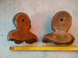 Coppia Cherubini Vintage Effetto Legno