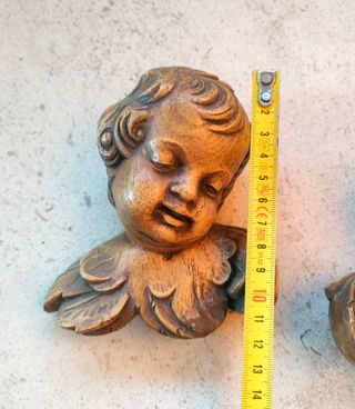 Coppia Cherubini Vintage Effetto Legno