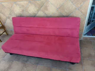 Sofá Cama Rojo Tela