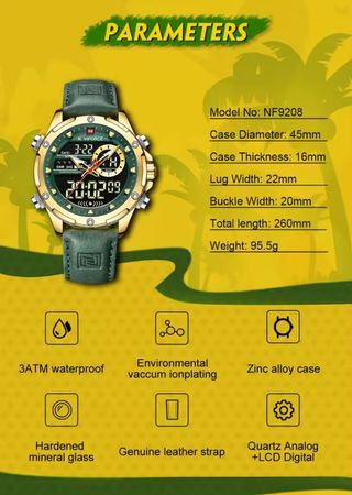 Reloj Naviforce Hombre Dorado y Verde