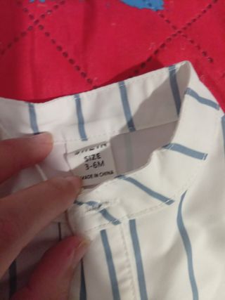 Conjunto bebé rayas y peto azul