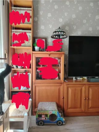 Mueble  modular con vitrina madera de 3,40 metros!