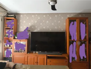 Mueble  modular con vitrina madera de 3,40 metros!