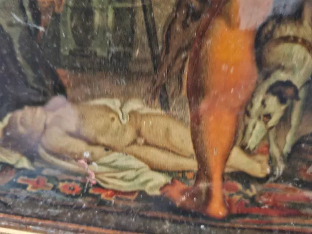 Cobre antiguo pintado