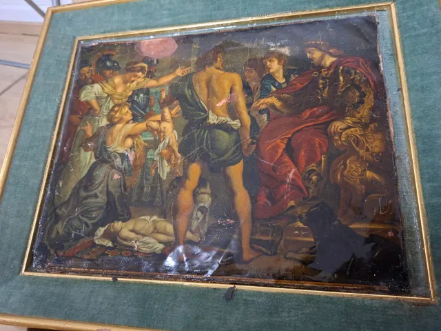 Cobre antiguo pintado