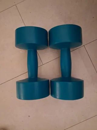 Juego de pesas azules