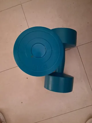 Juego de pesas azules