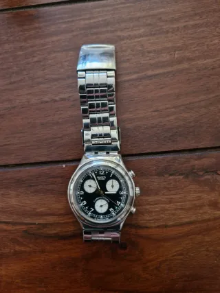 Orologio Swatch Chronograph Uomo Nero Argento