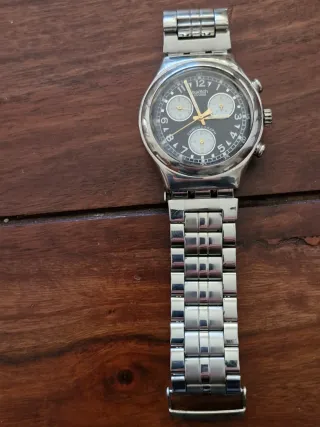 Orologio Swatch Chronograph Uomo Nero Argento