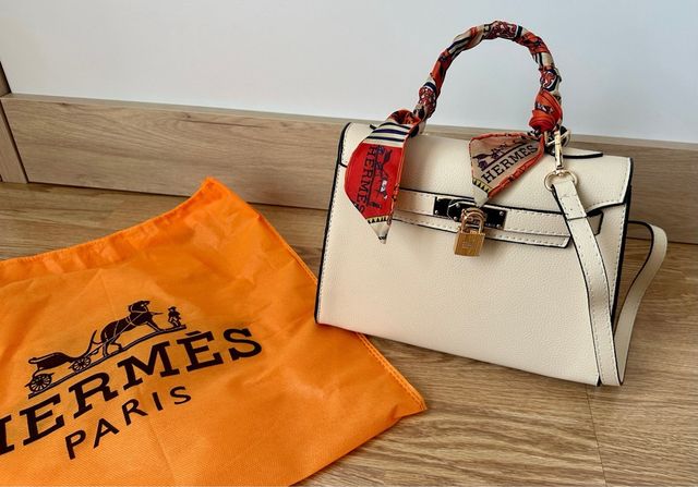 Bolso de mano de imitación - piel - color blanco