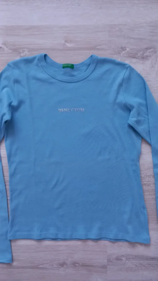 Maglia maniche lunghe Benetton azzurra