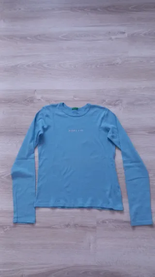 Maglia maniche lunghe Benetton azzurra