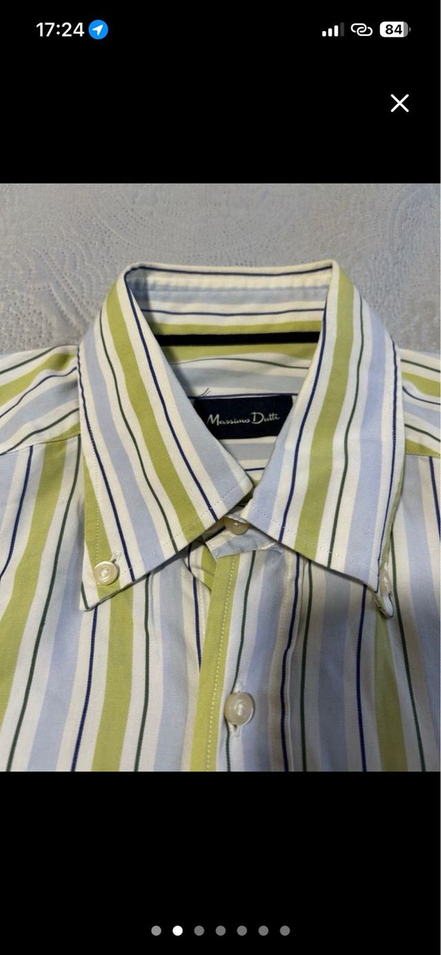 Camisa Massimo Dutti rayas verdes y azules nueva