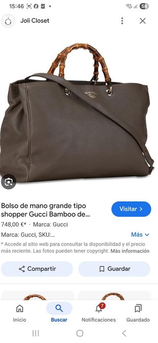 Bolso shopper Gucci Bamboo grande bolsos de lujo 