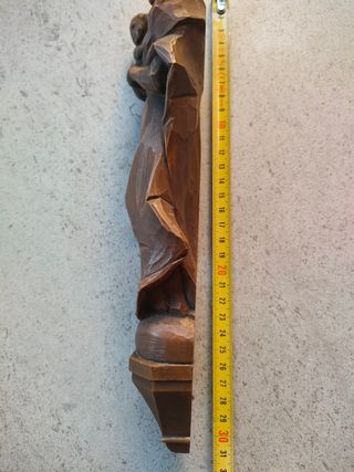 Madonna col Bambino vintage effetto legno