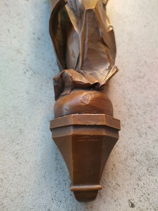 Madonna col Bambino vintage effetto legno