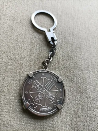 Llavero Moneda Franco 100 Ptas Plata