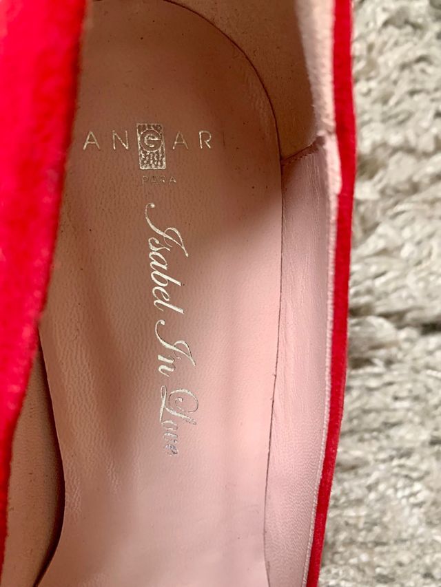 Tacchi Angari rossi e dorati