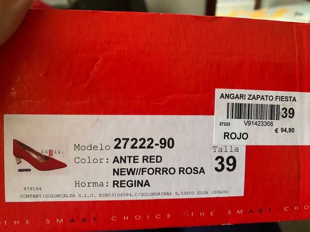 Tacchi Angari rossi e dorati