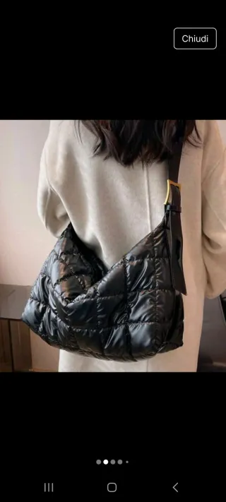 Borsa Hobo Nera Trapuntata