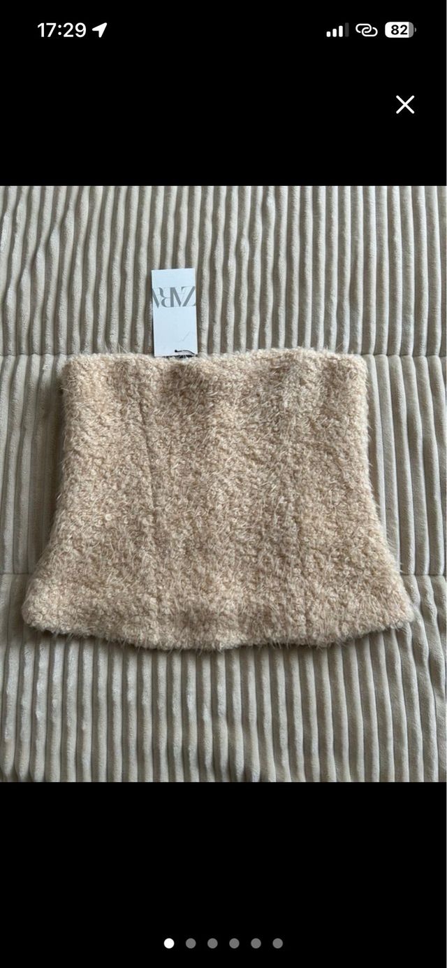 Top palabra de honor Zara beige agotado a estrenar