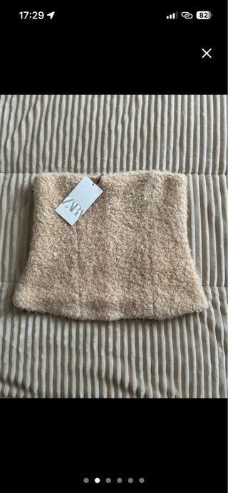 Top palabra de honor Zara beige agotado a estrenar