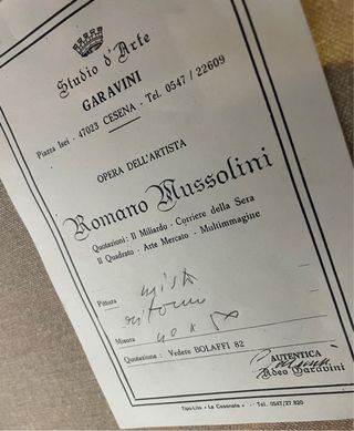 Quadro originale Romano Mussolini